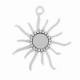 Metal Charm with setting Sun Ø12mm Silver 